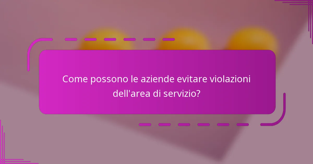 Come possono le aziende evitare violazioni dell'area di servizio?
